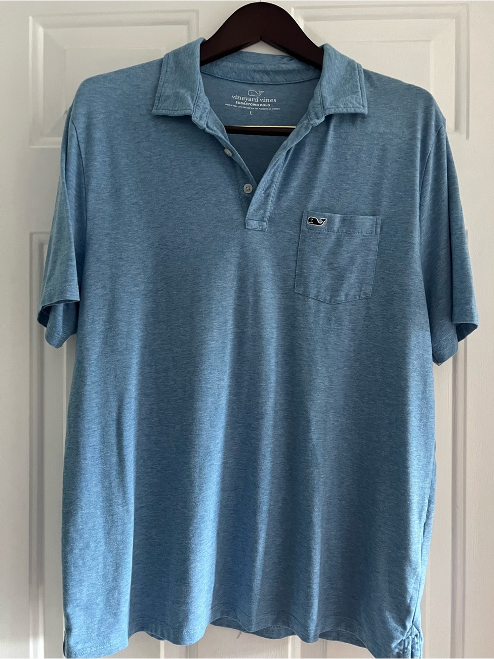 Vineyard Vines Men's Pocket Polo in Sky Blue